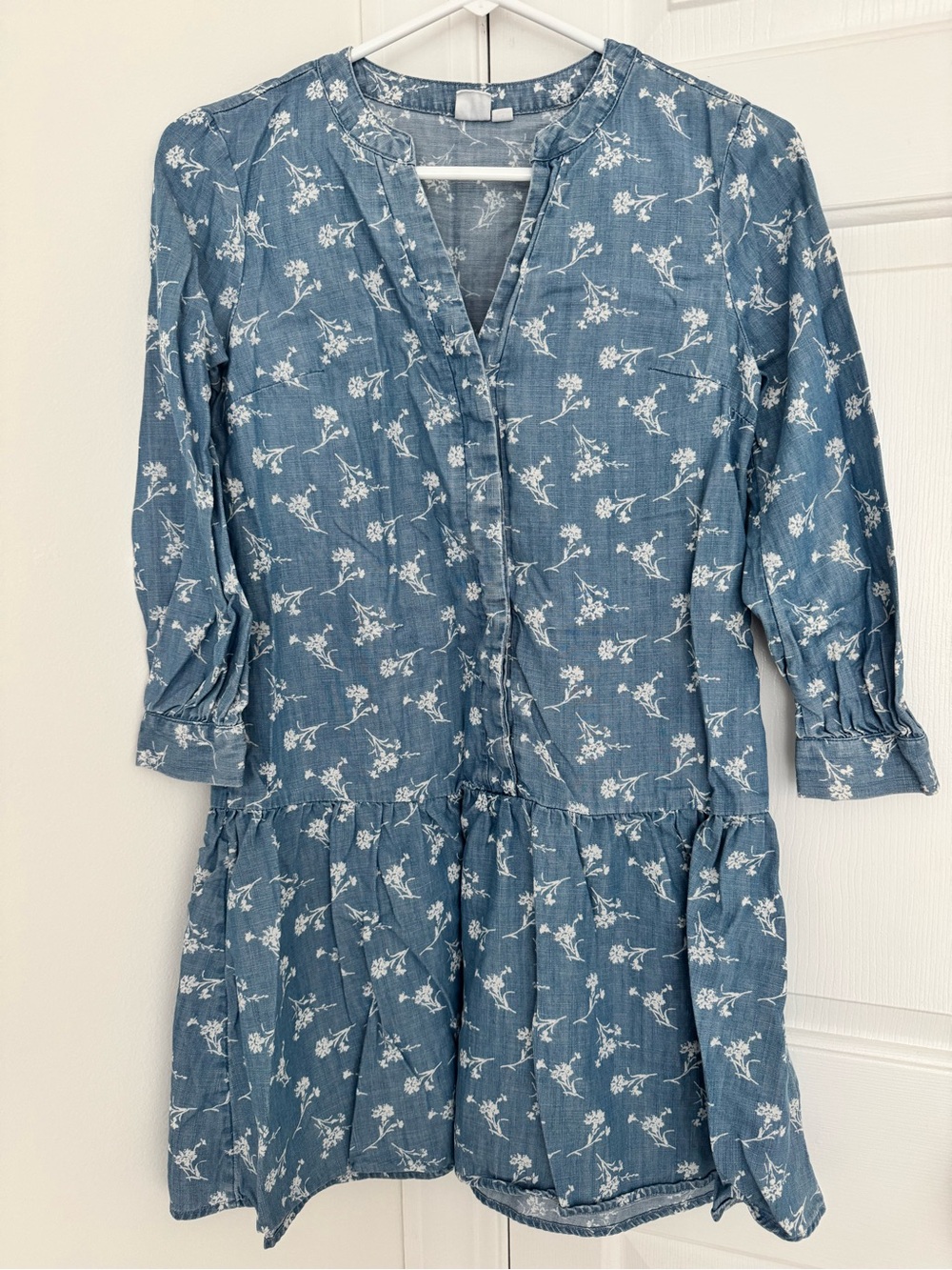 Gap chambray printed shirtdress
